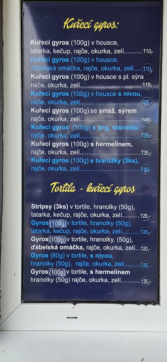 Menu Občerstvení Teni-7