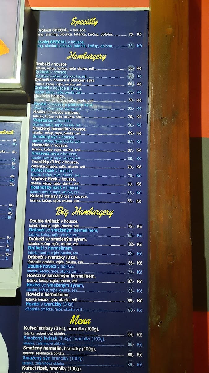 Menu Občerstvení Teni-8