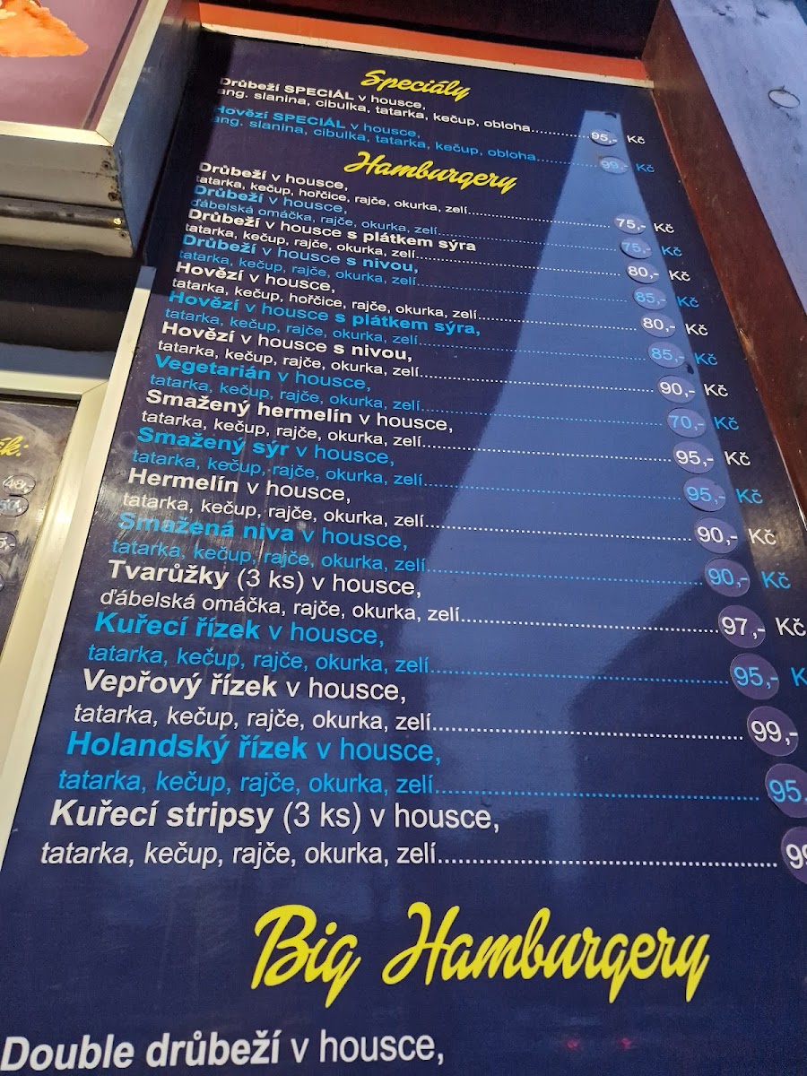 Menu Občerstvení Teni-9
